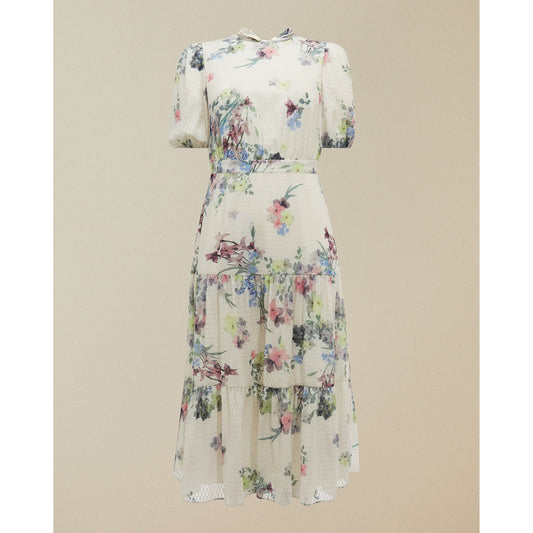 Women Grove-Puff Sleeve Pergola Midi Dress - Ivory