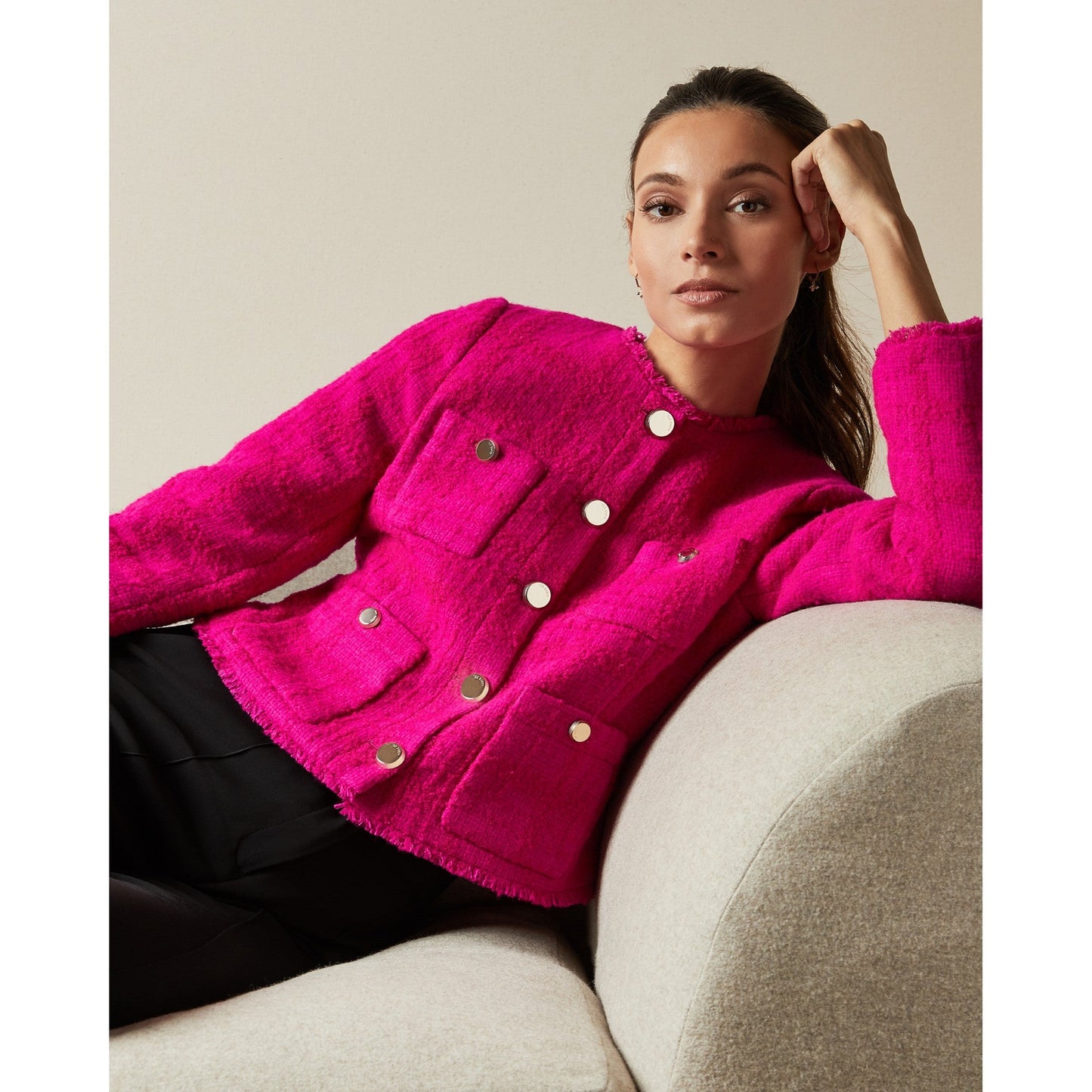Women Ilex-Jacket With Patch Pockets - Bright-Pink