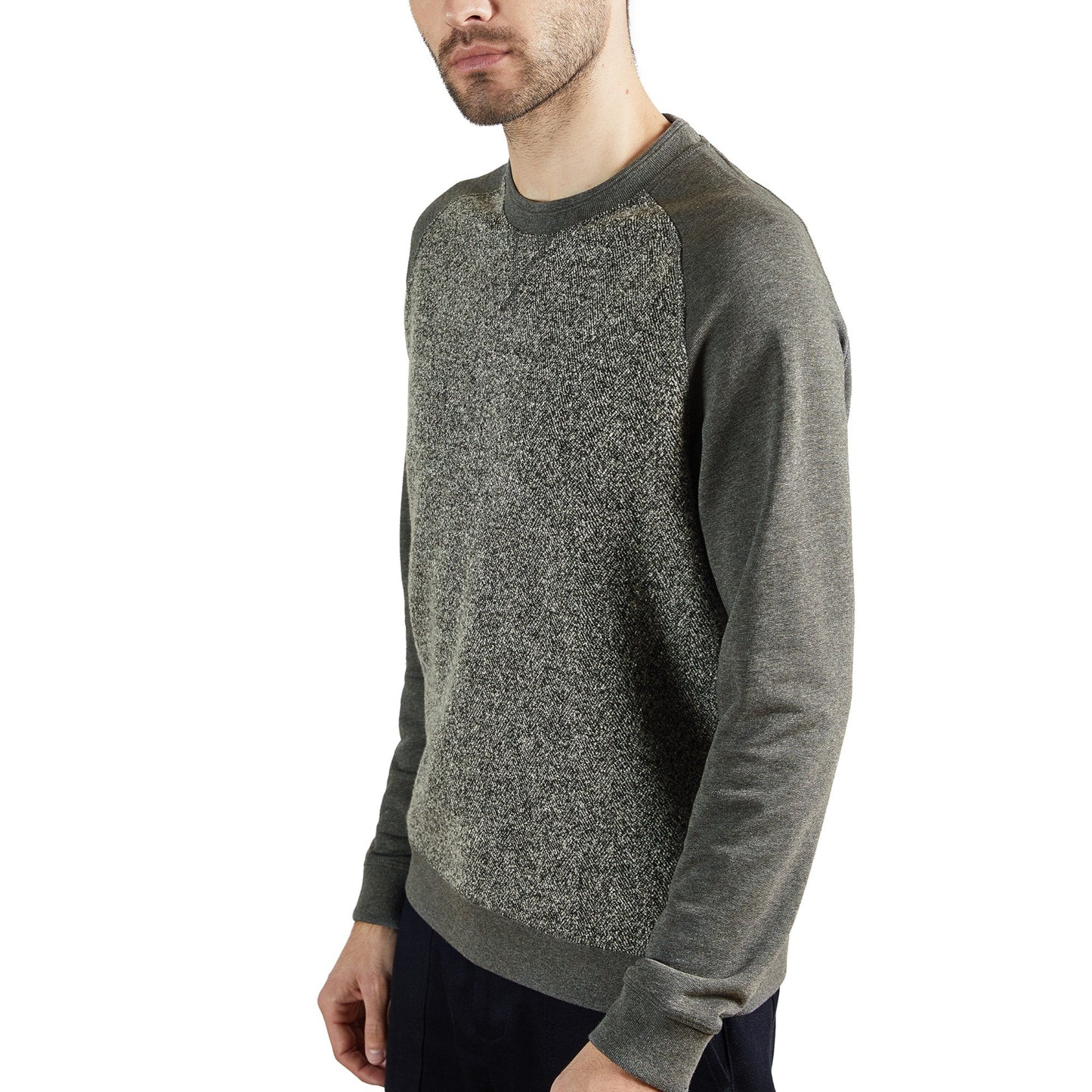 Men Props-Ls Textured Front Sweatshirt - Charcoal