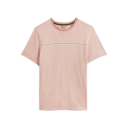 Men Ushers-Ss T-Shirt With Stripe - Pink