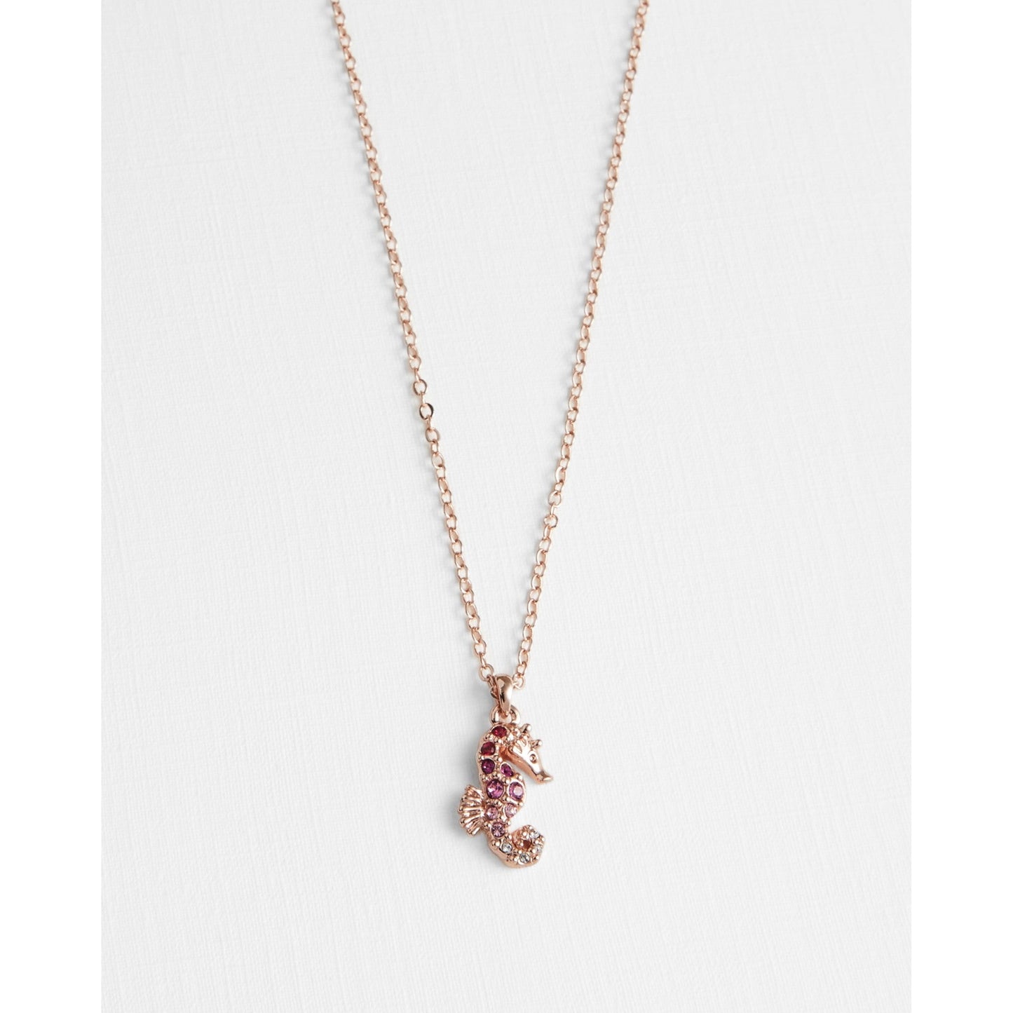 Women Seasha-Tbj2457 Seahorse Crystal Pendant - Pink