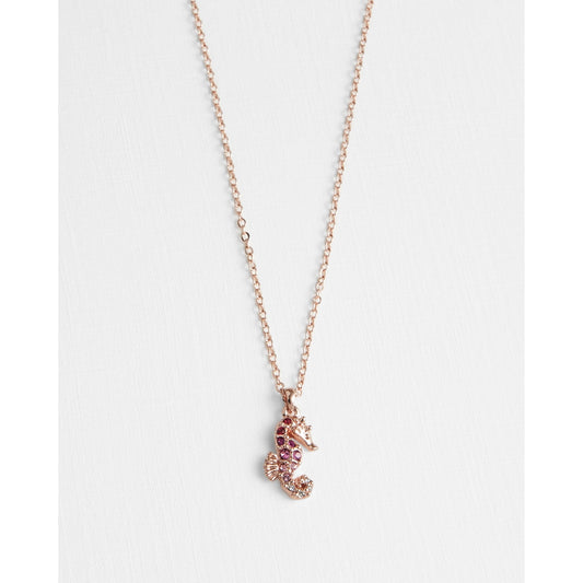 Women Seasha-Tbj2457 Seahorse Crystal Pendant - Pink