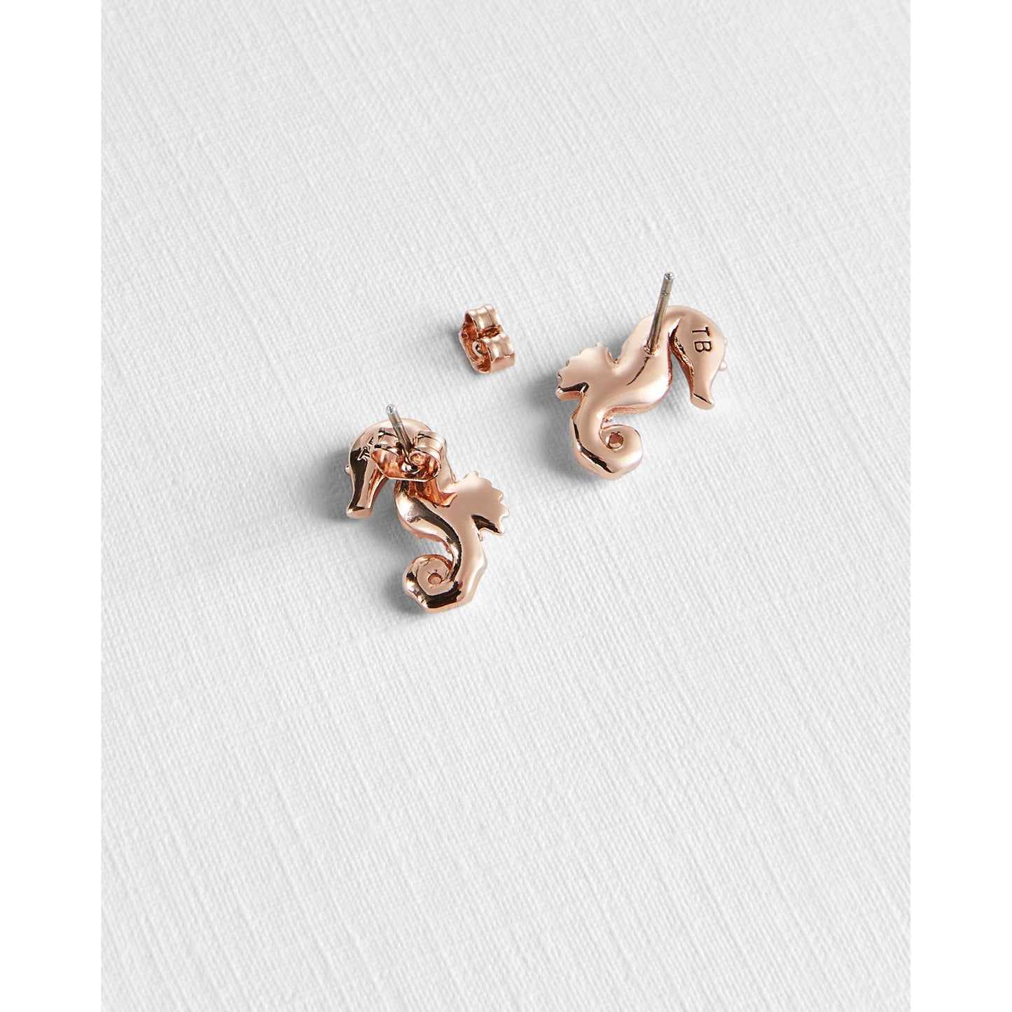 Women Seapra-Tbj2459 Seahorse Crystal Stud Earrings - Pink