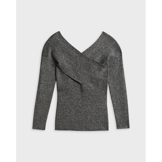 Women Kyyraa-Off The Shoulder Long Sleeve Knitted Top - Black