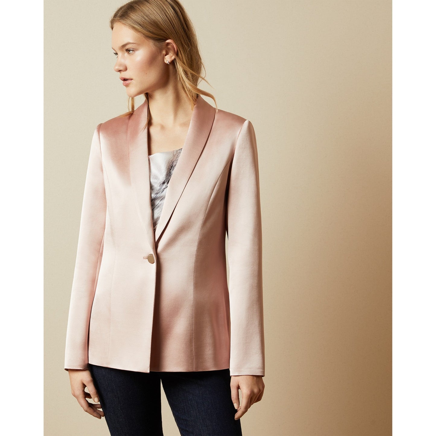 Women Jelisaa-Satin Tailored Jacket - Pl-Pink
