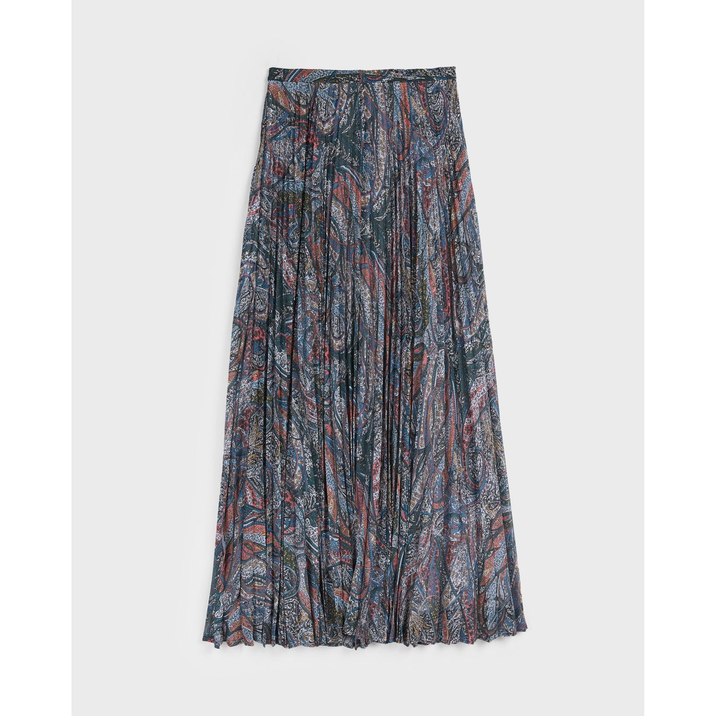 Women Dawwn-Lantern Print Pleated Maxi Skirt - Teal-Blue