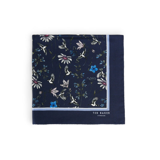 Men Brushpo-Floral Pocket Square - Navy