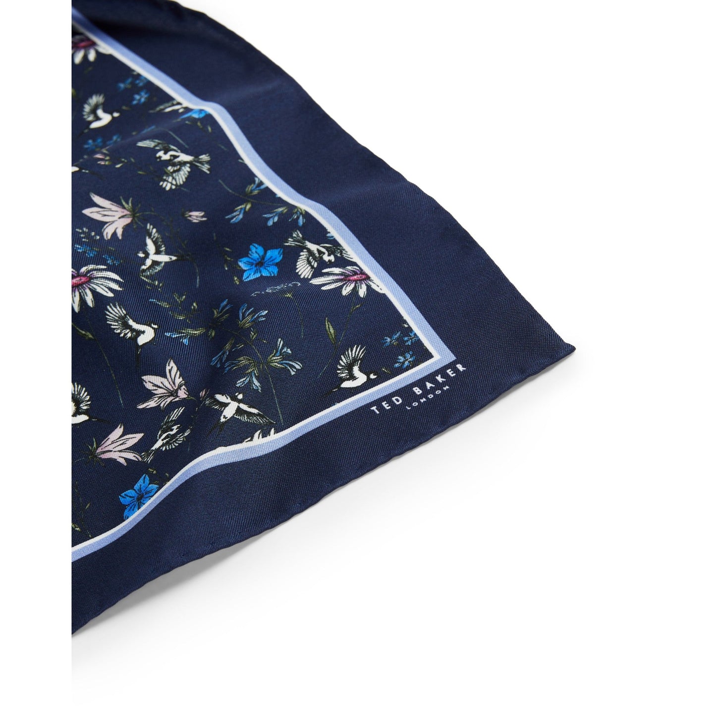 Men Brushpo-Floral Pocket Square - Navy