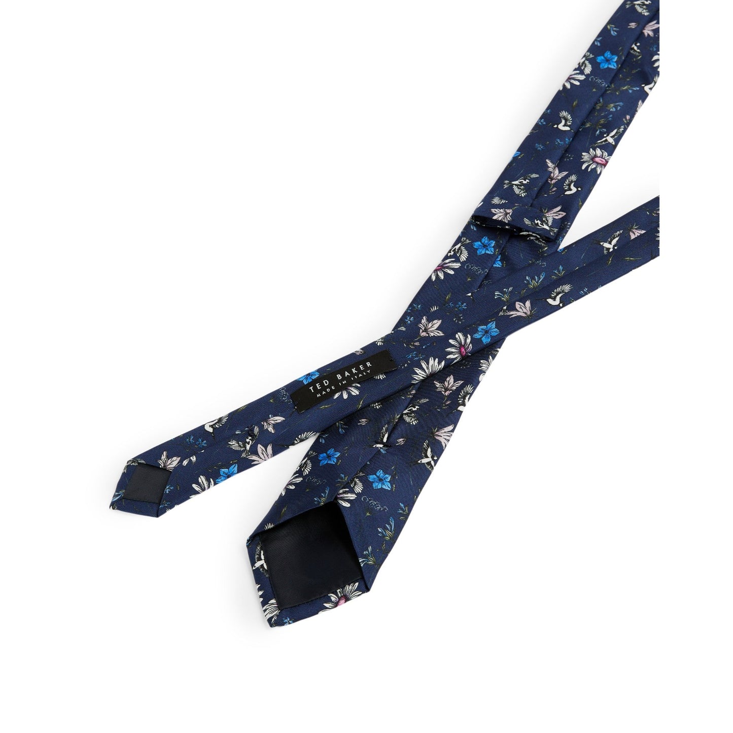 Men Brusher-Printed Floral Tie - Navy