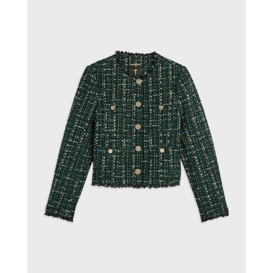 Women Errina-Boxy Boucle Jacket - Dark-Green