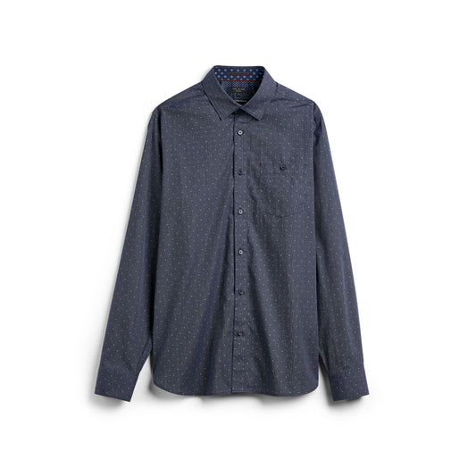 Men Kalfon-Ls Stripe Coupe Shirt - Navy