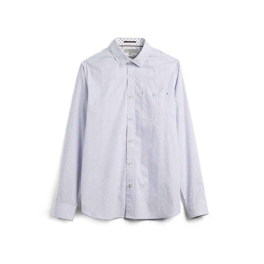 Men Kalfon-Ls Stripe Coupe Shirt - White