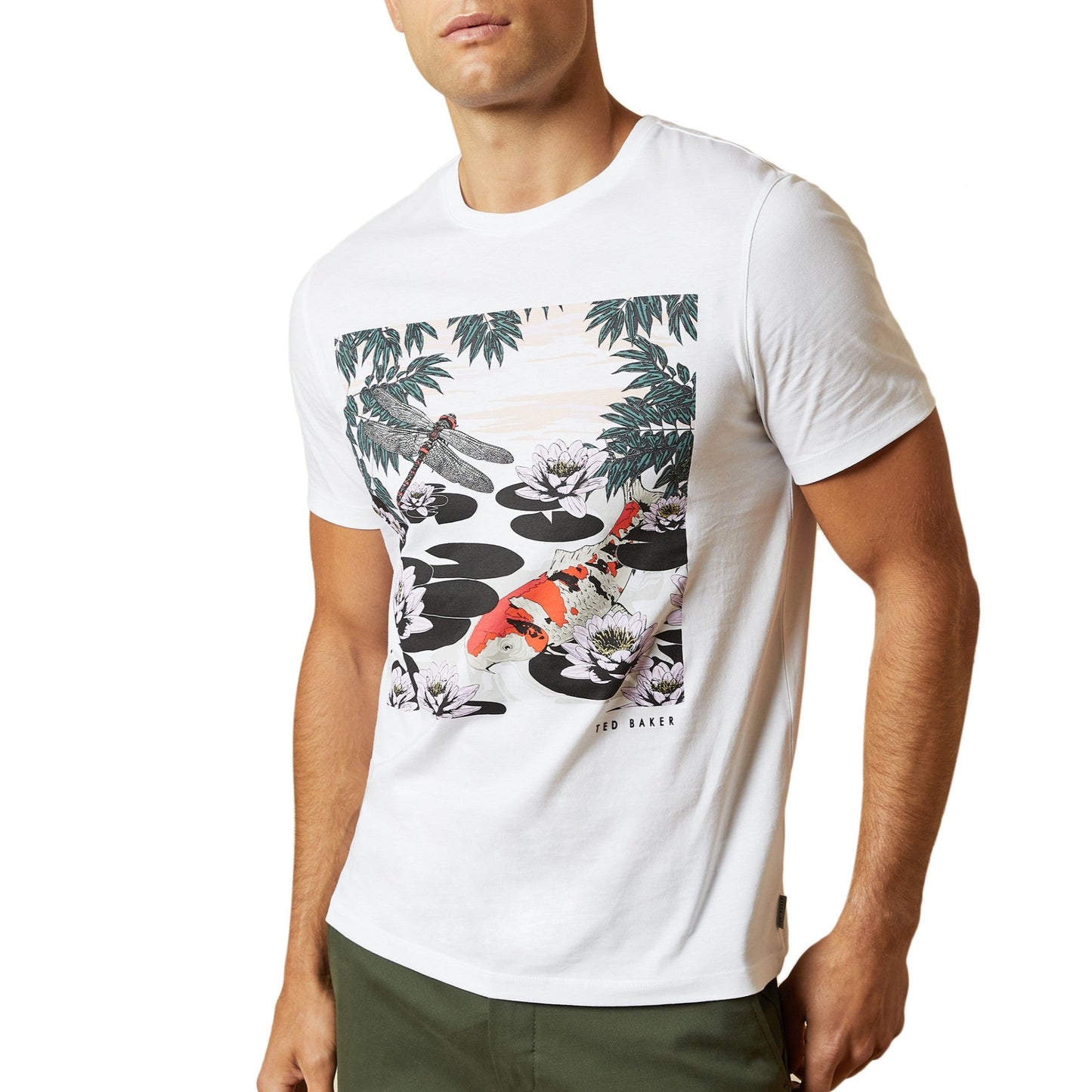Men Yoga-Ss Box Graphic T-Shirt - White
