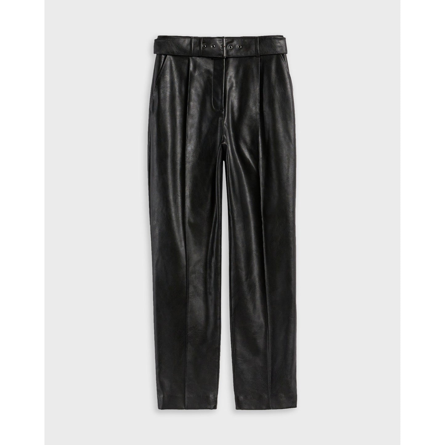 Women Faydell-Pleather Belt Detail Trouser - Black