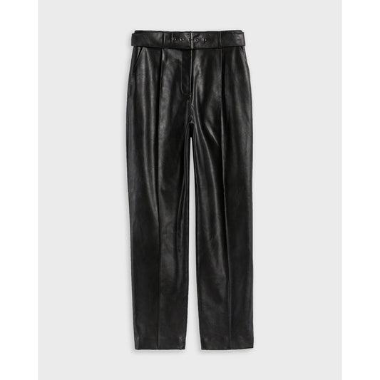 Women Faydell-Pleather Belt Detail Trouser - Black