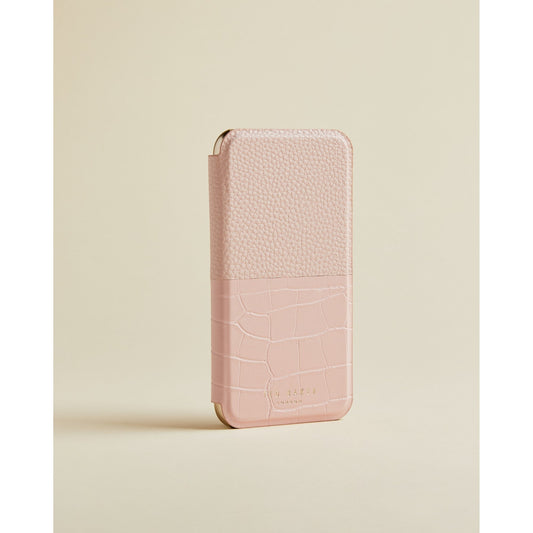 Women Ellvira-Pink Croc Iphone 11 Book Case - Light-Pink