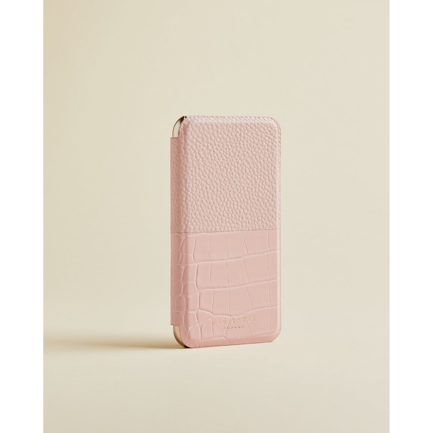 女紫粉紅鱷魚紋 Iphone 11 Pro 書包 - 淺粉紅色