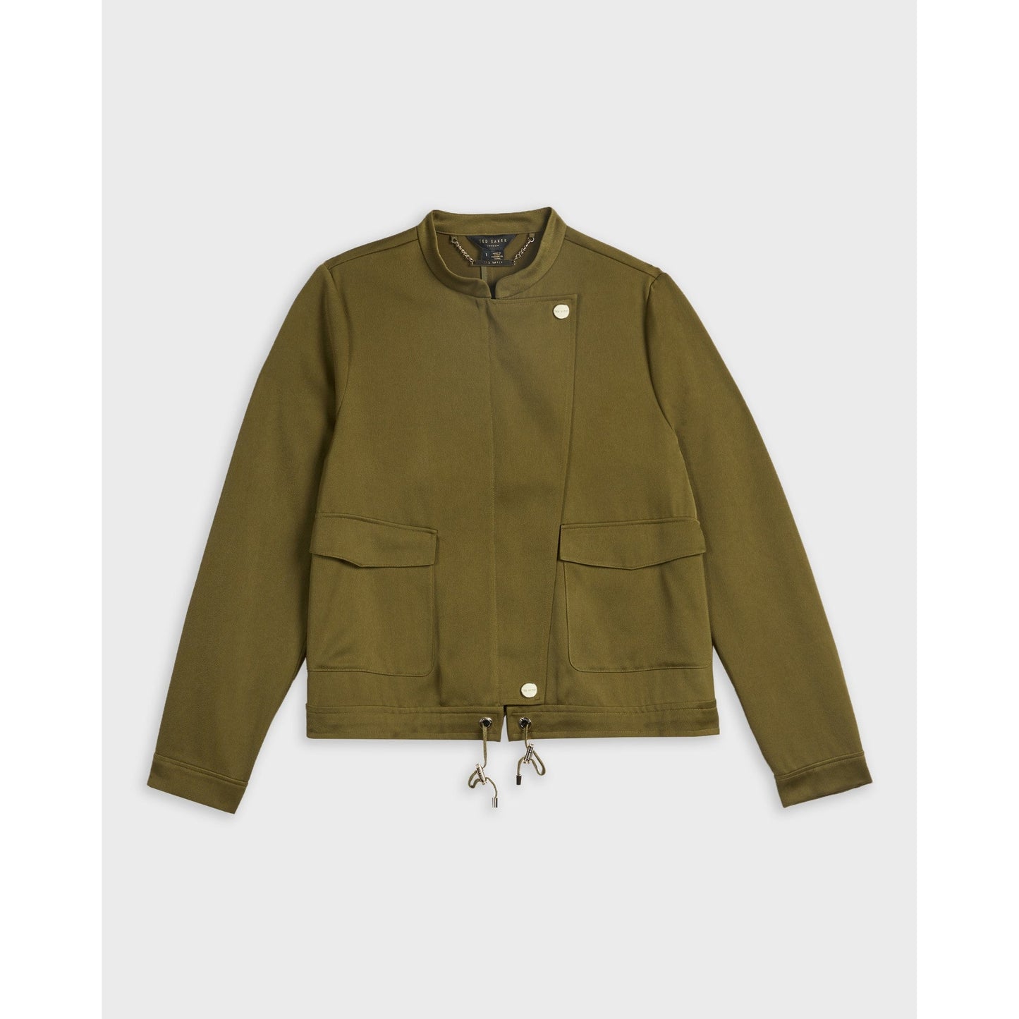 Women Farica-Satin Utility Jacket - Olive