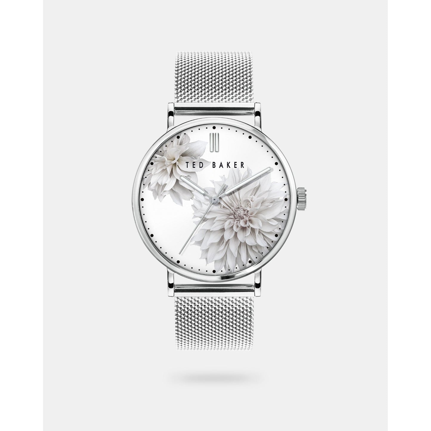 Women Phybie-Bkpphf009 Printed Dial Mesh Detail Watch - Silver-Col