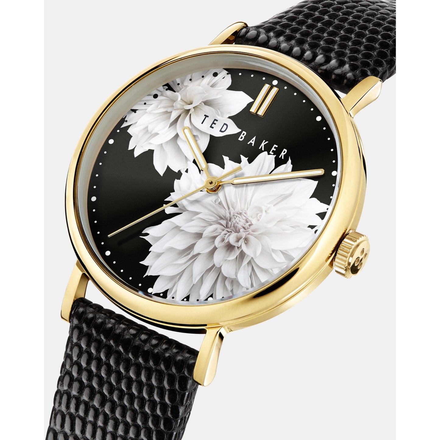 Women Phibi-Bkpphf011 Printed Dial Leather Strap Watch - Black