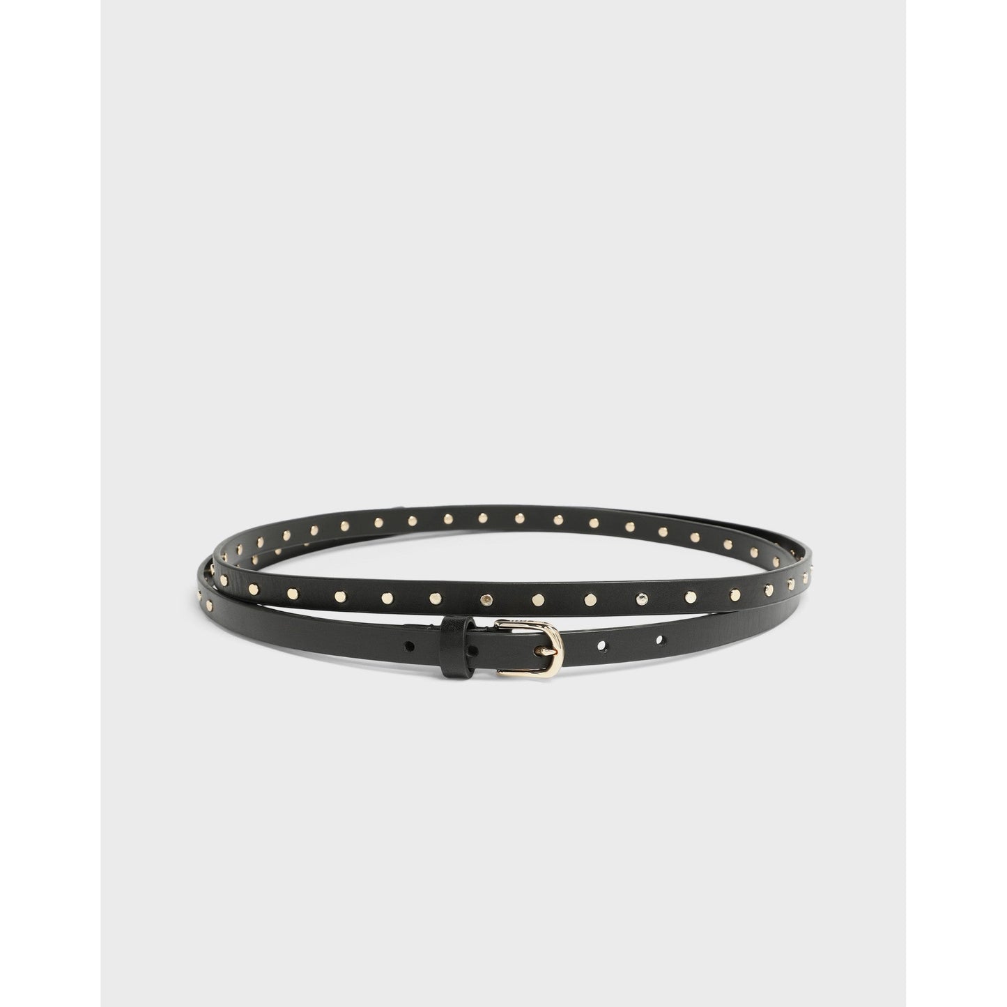 Women Daysiie-Studded Double Wrap Belt - Black