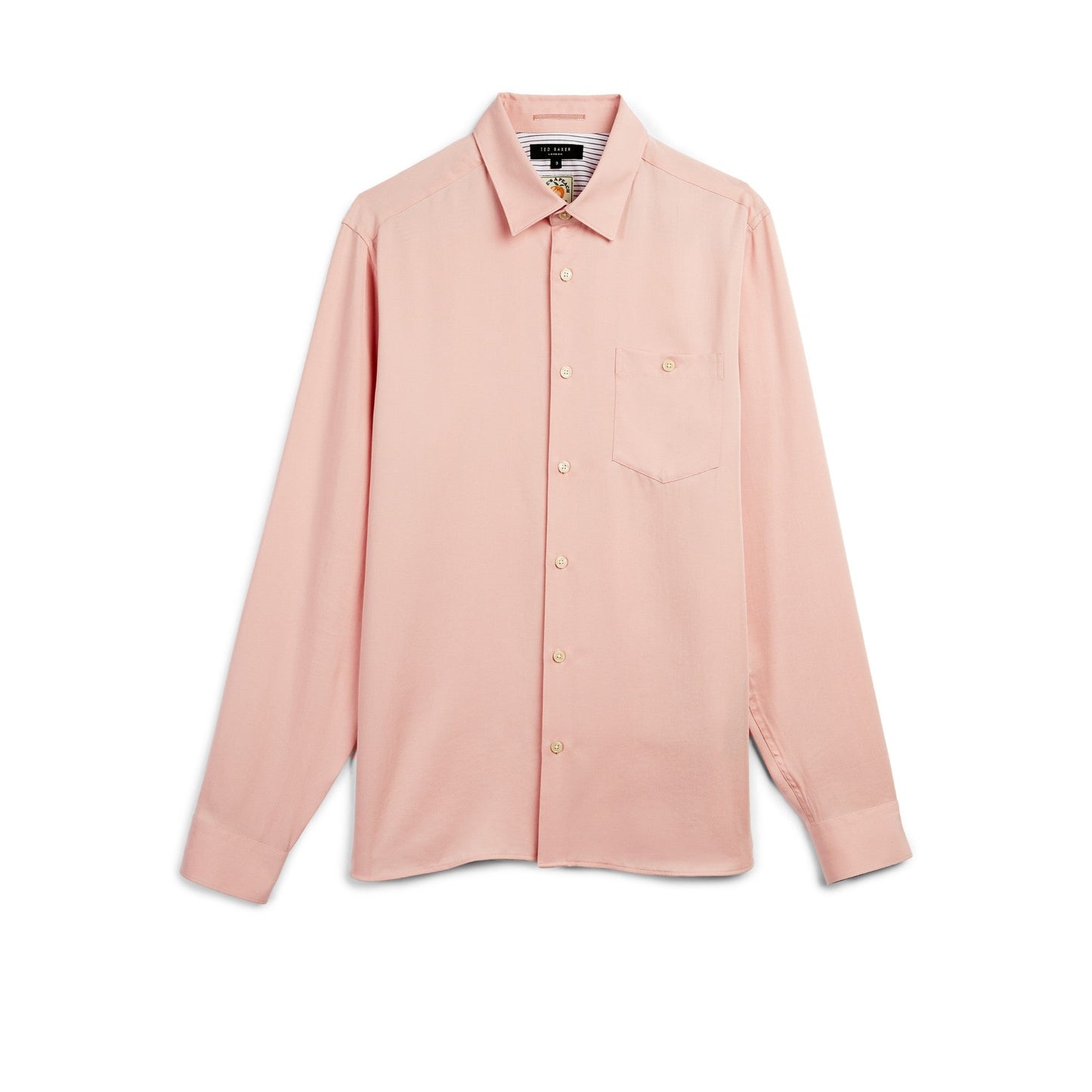 Men Loharv-Ls Tencel Lyocell Plain Shirt - Light-Pink