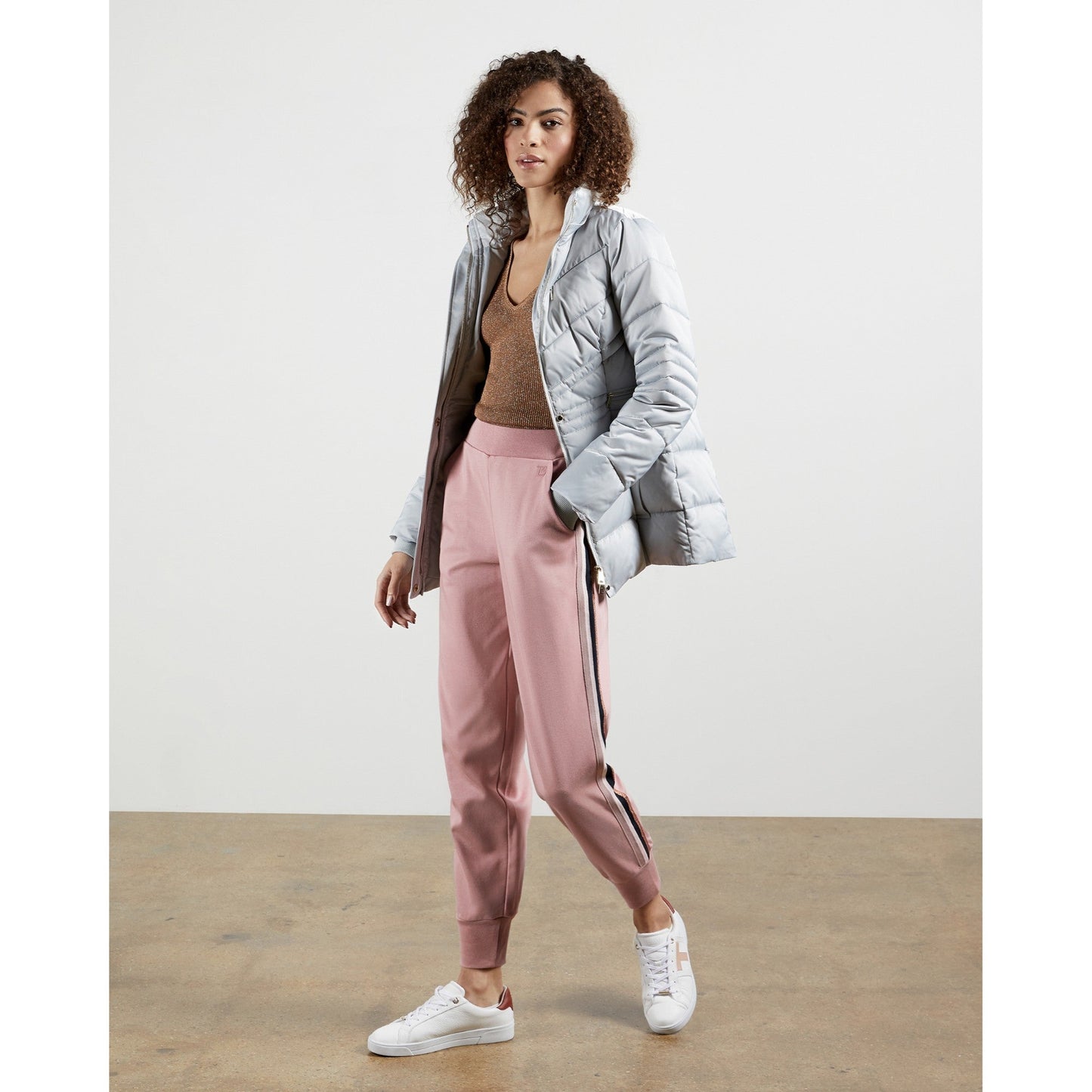 Women Aliceah-Jogger With Striped Trim - Pl-Pink
