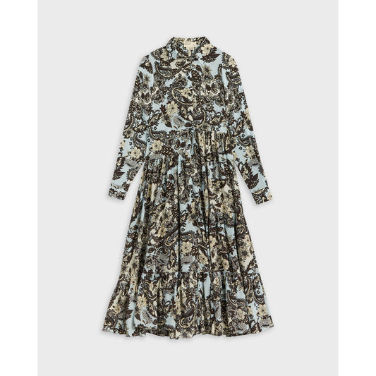 Women Biscitt-Silk Paisley Midaxi - Blue