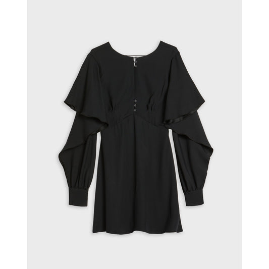 Women Chils-Detailed Sleeve Mini Dress - Black