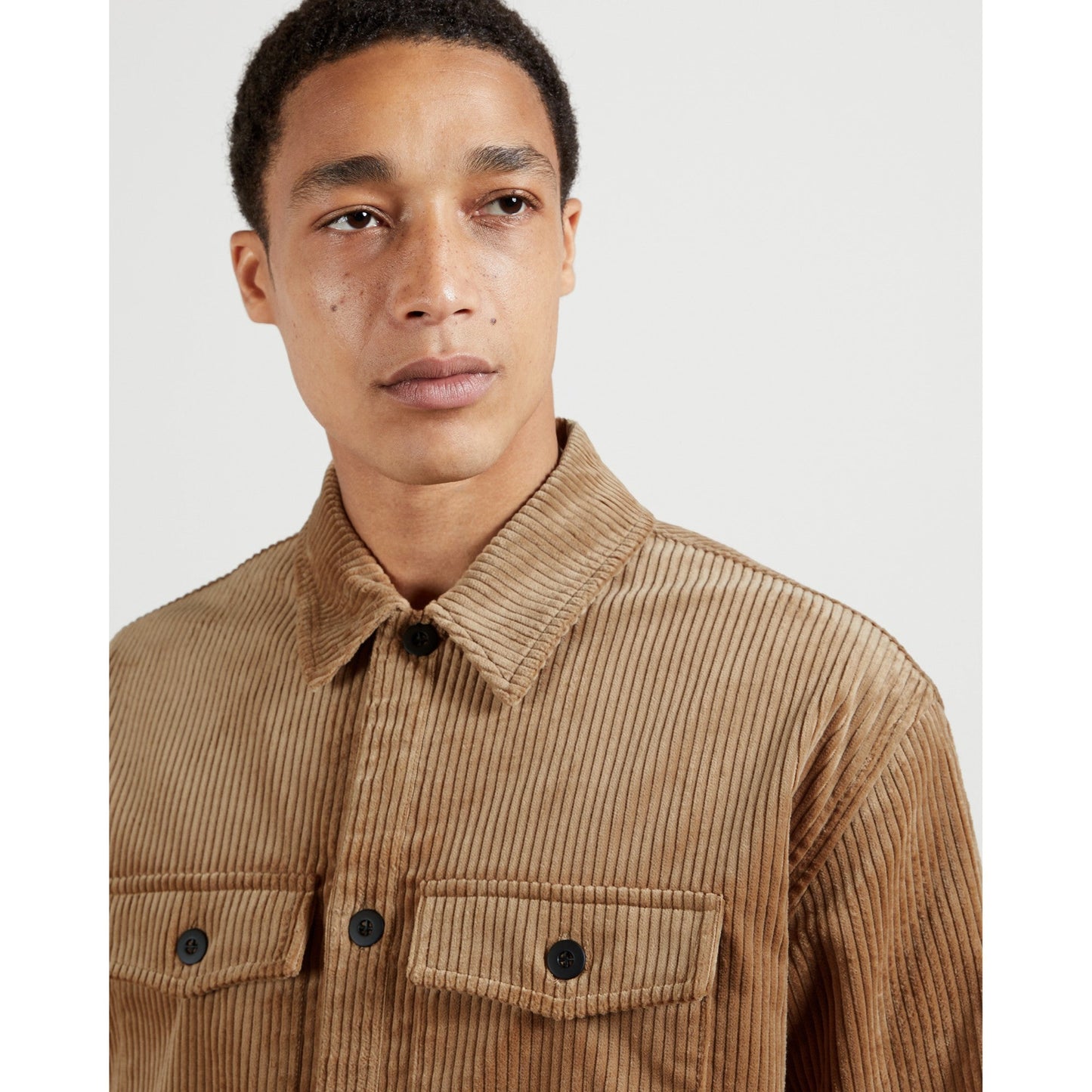 Men Bathh-Mib Ls Jumbo Cord Overshirt - Dark-Orange