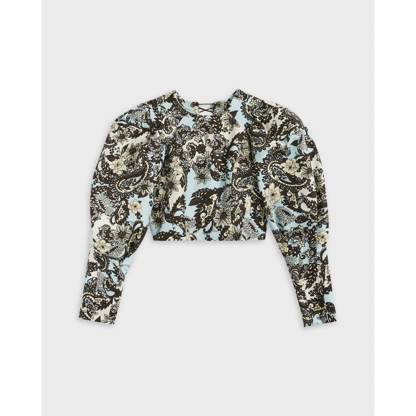 Women Anagar-Paisley Puff Sleeve Top - Blue