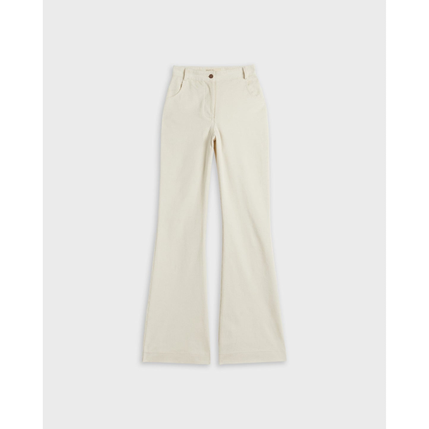 Women Creame-Baby Cord Ecru Flare Jean - Ecru