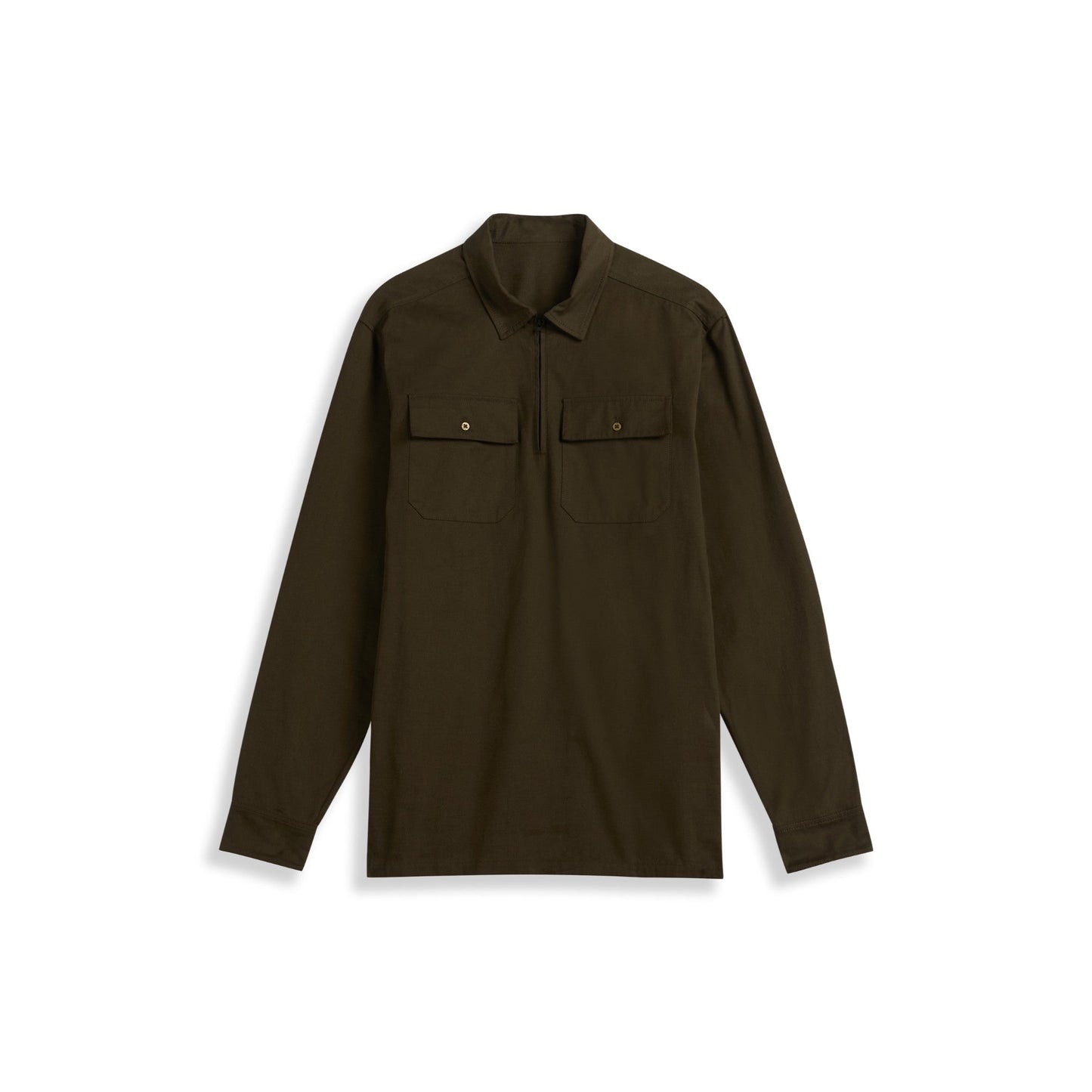 Men Brist-Mib Ls Zip Overhead Shirt - Khaki