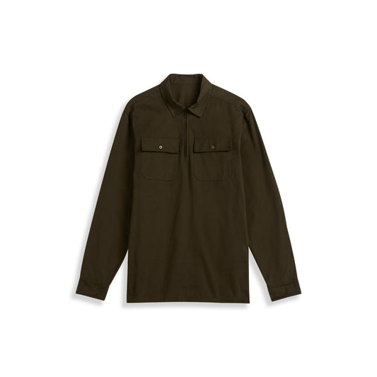 Men Brist-Mib Ls Zip Overhead Shirt - Khaki