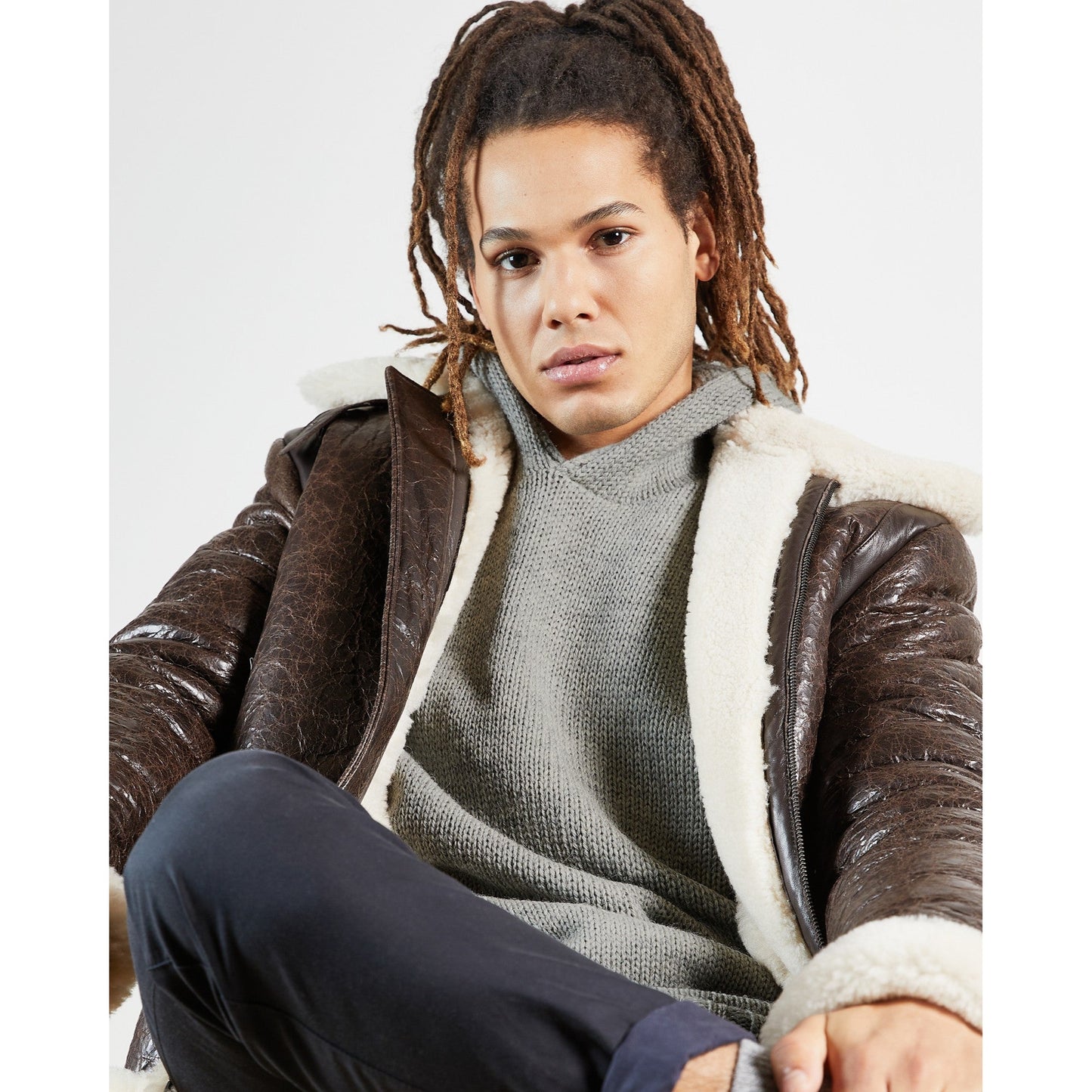 Men Hernne-Mib Ls Chunky Hoodie - Grey