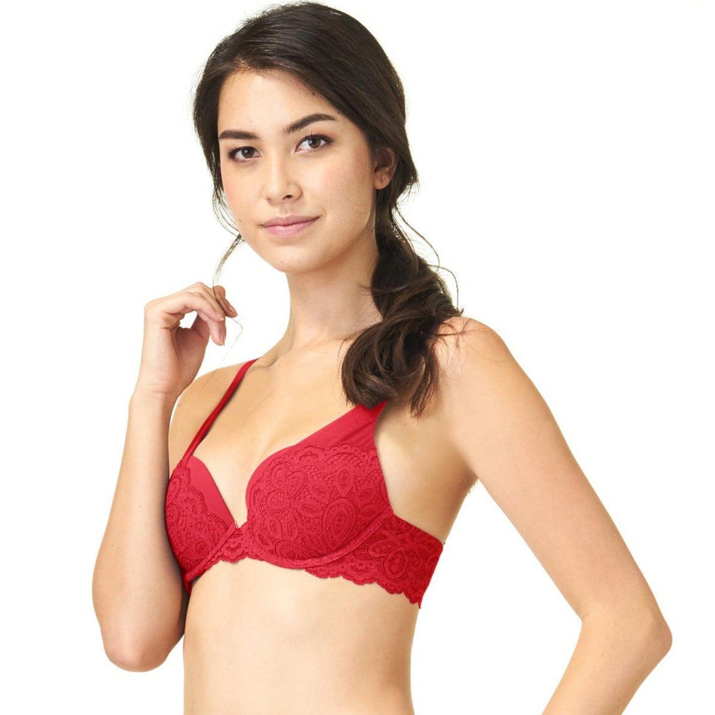 Mibra Demi Lacy Bra - Chinese Red