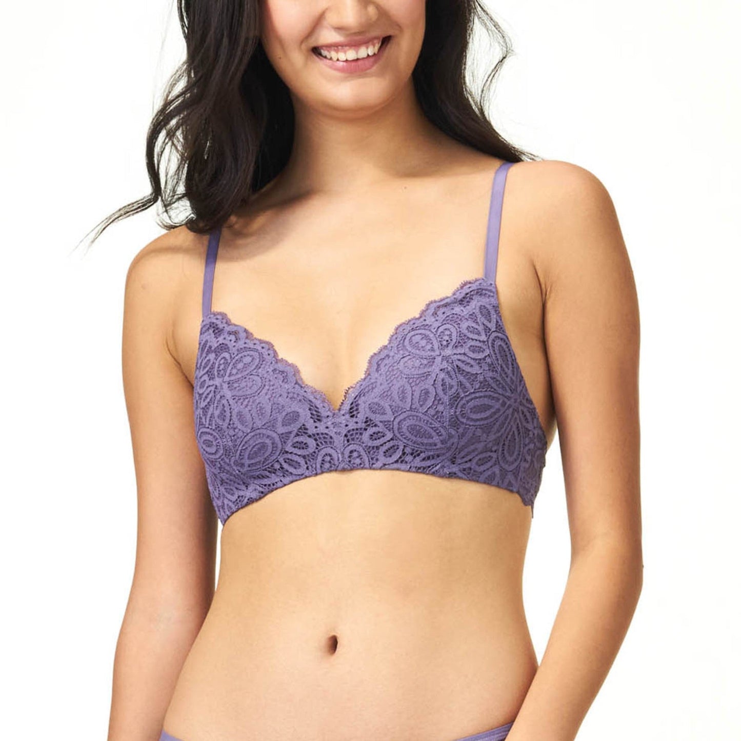Mibra Non Wire Lacy Bra - Cadet