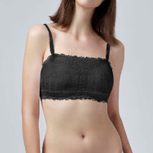 Load image into Gallery viewer, Bandeau Lacy Bra - Black
