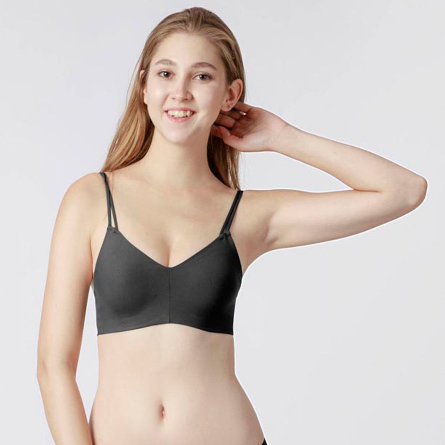 Invisible Striped Bralettle - Black