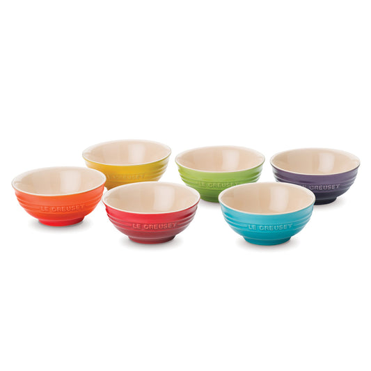 Set of 6 Mini Bowl - Palm/flame/soleil/cassis/caribbean/cerise