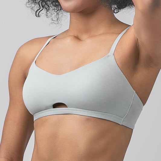 Sustainable Herbafoam™ Removable-Pad Bralette - Light Stone