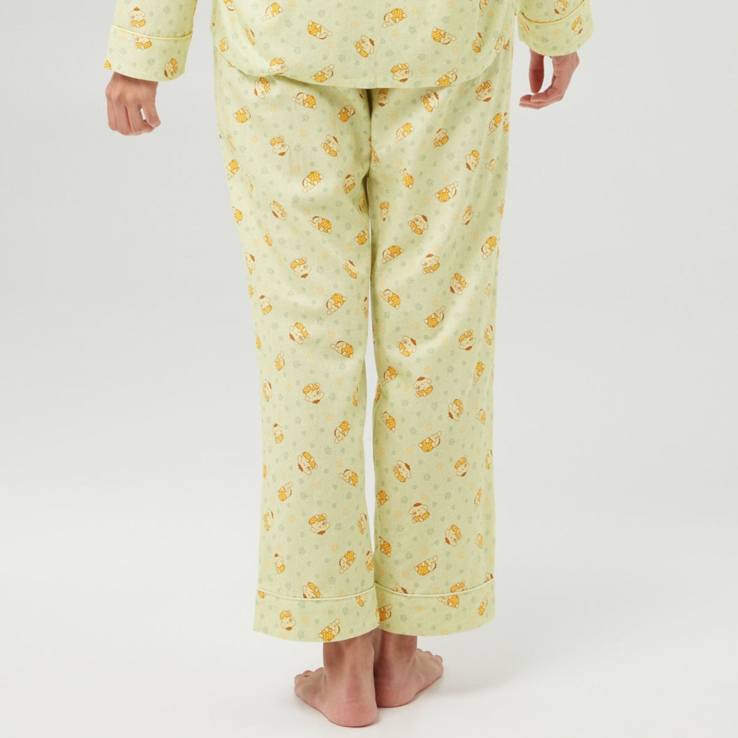 Sanrio Hello Kitty Print Long Pajamas Set- Long Sleeve Tops And Pants (Limited For Hong Kong & Macao) - Pompompurin Print