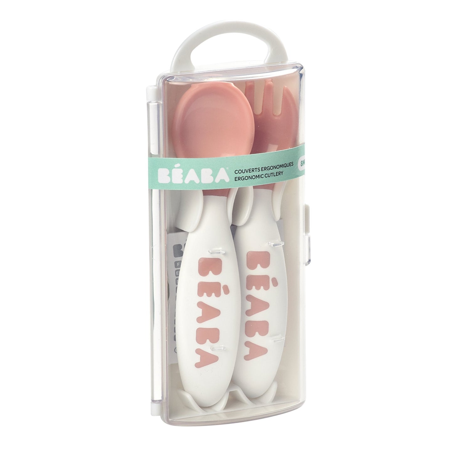 2nd Stage Training Fork And Spoon (Storage Case Included) - Old Pink