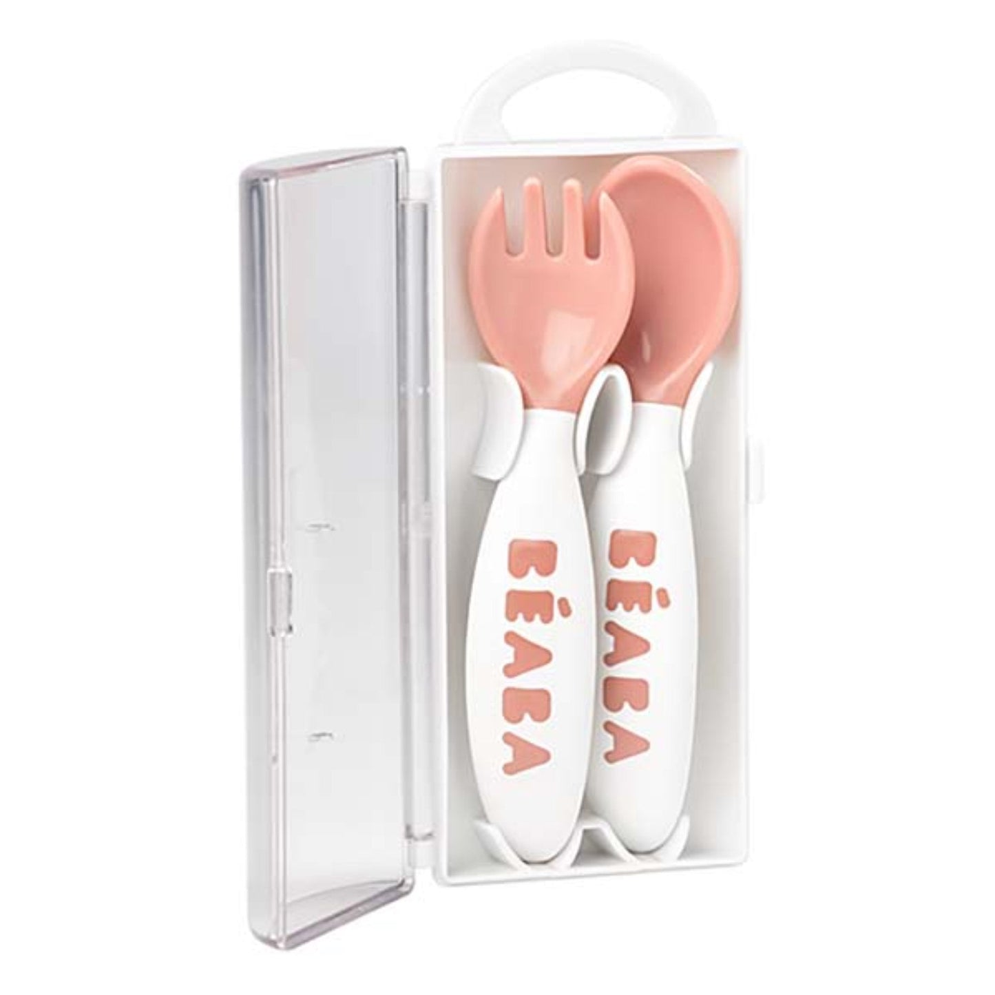 2nd Stage Training Fork And Spoon (Storage Case Included) - Old Pink