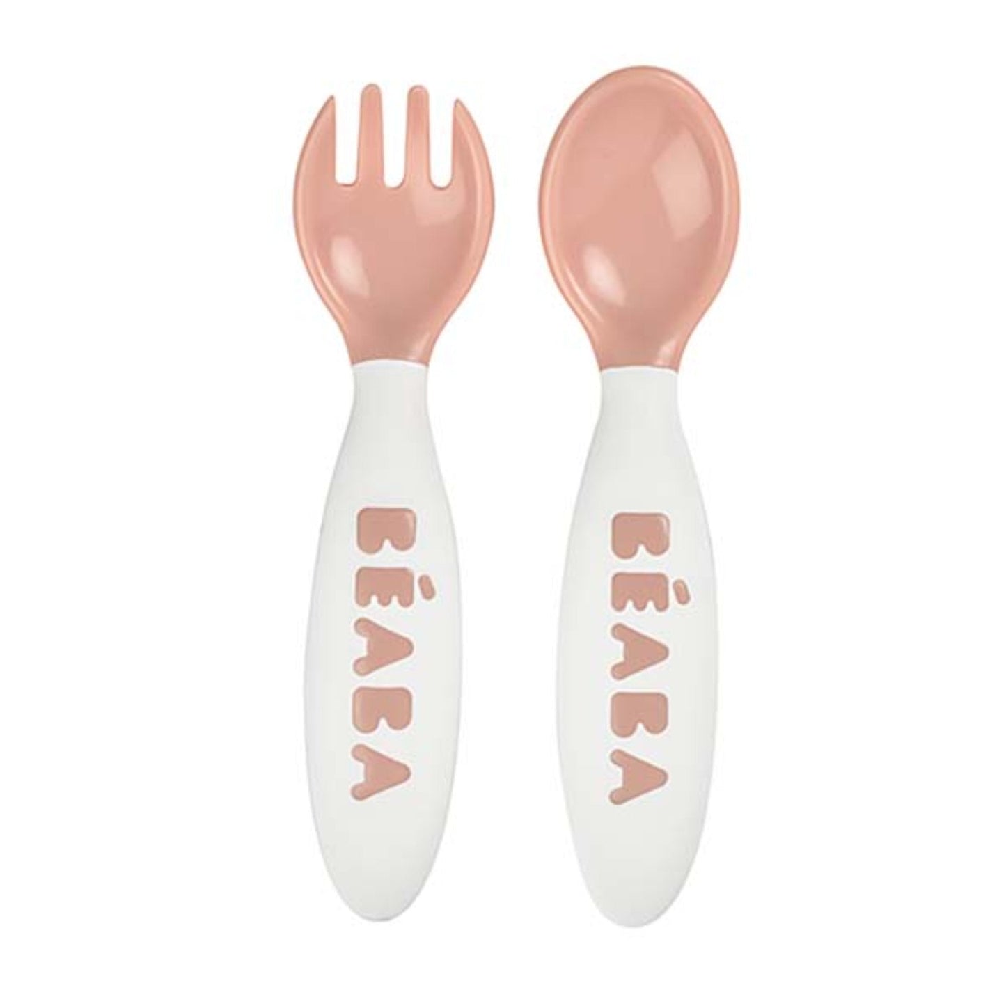 2nd Stage Training Fork And Spoon (Storage Case Included) - Old Pink