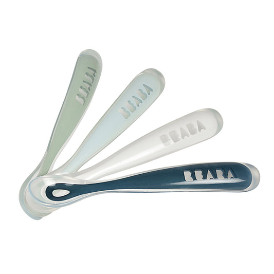 Set of 4 Ergonomic 1st Stage Silicone Spoons Rainbow