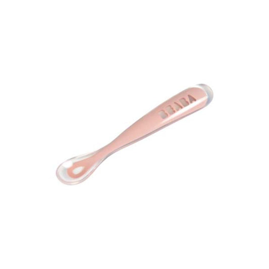 Ergonomic 1st Stage Silicone Spoon - Old Pink