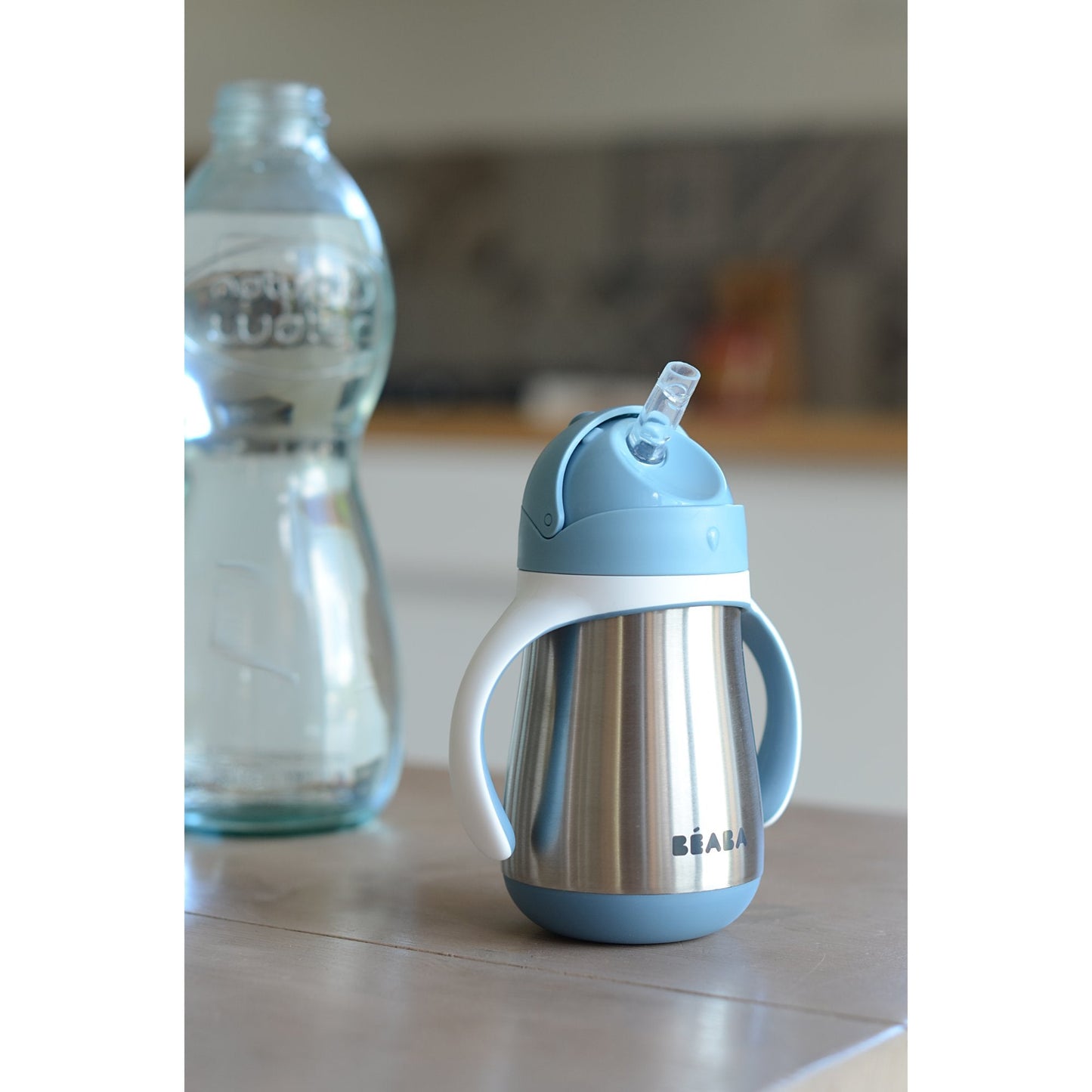 Stainless Steel Straw Cup 250ml - Windy Blue