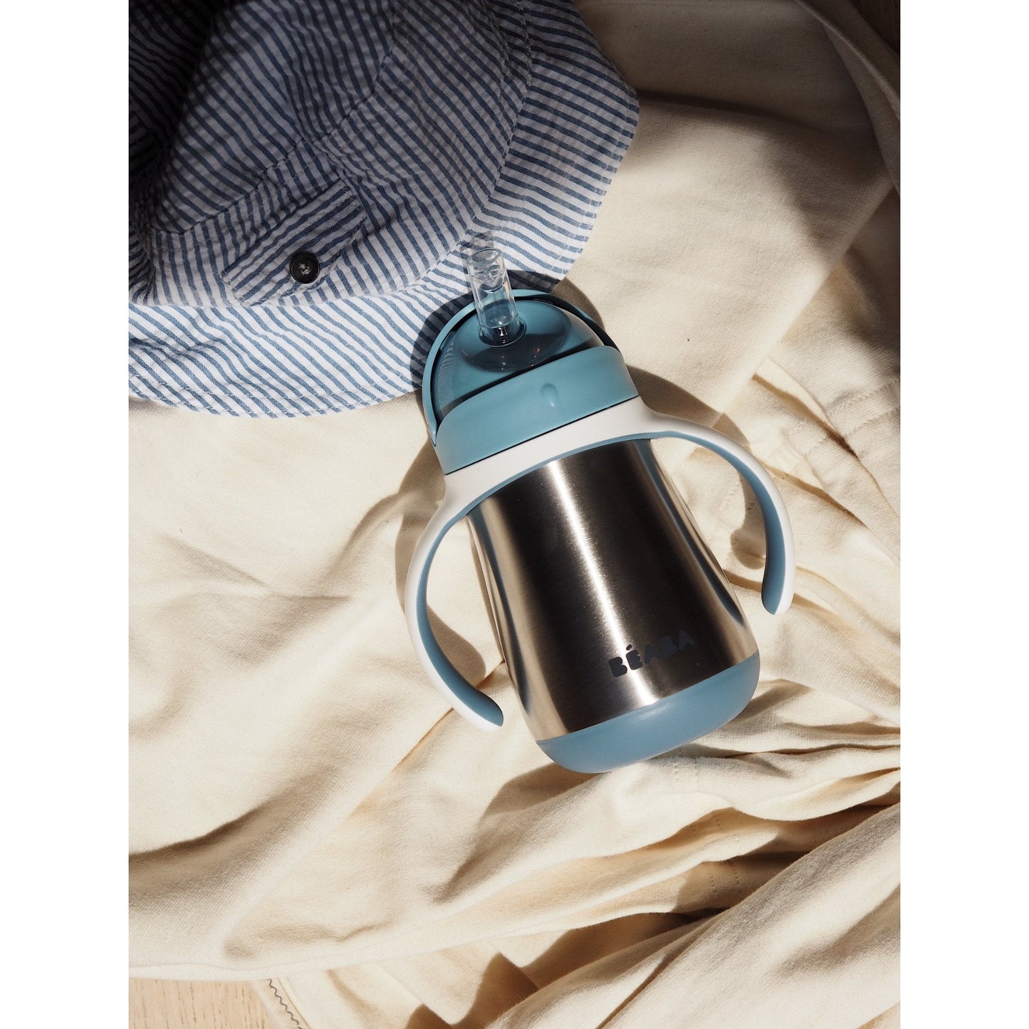 Stainless Steel Straw Cup 250ml - Windy Blue