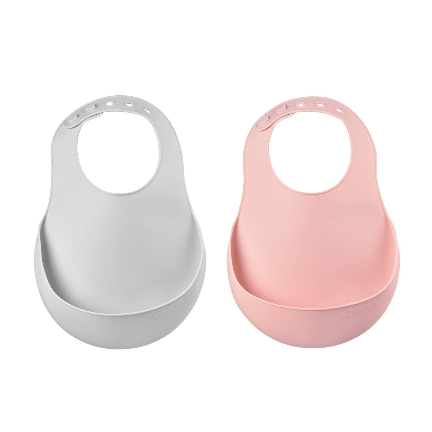 Set of 2 Silicone Bib - Old Pink/ Light Mist
